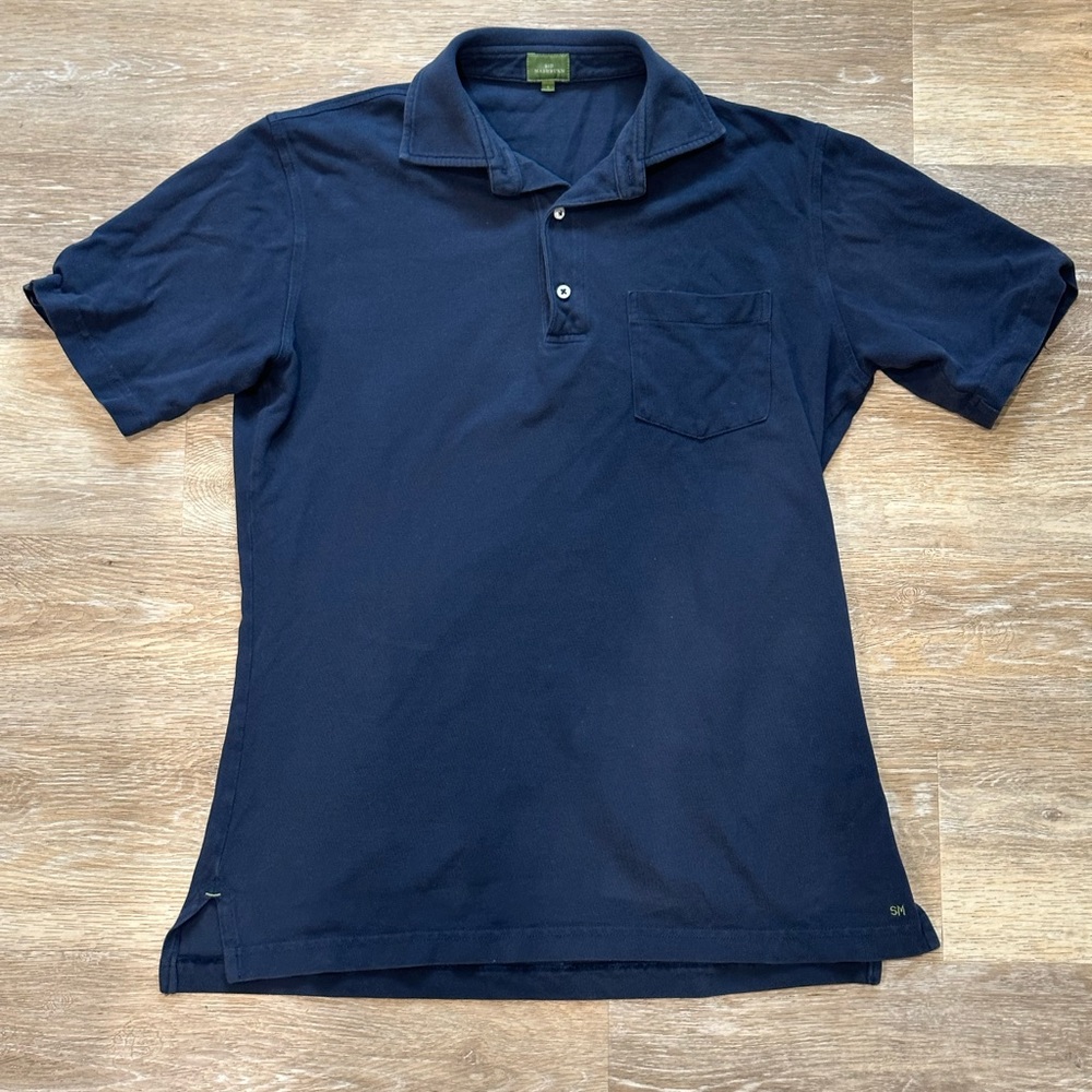 Sid Mashburn Short Sleeve Navy Pima Pique Shirt